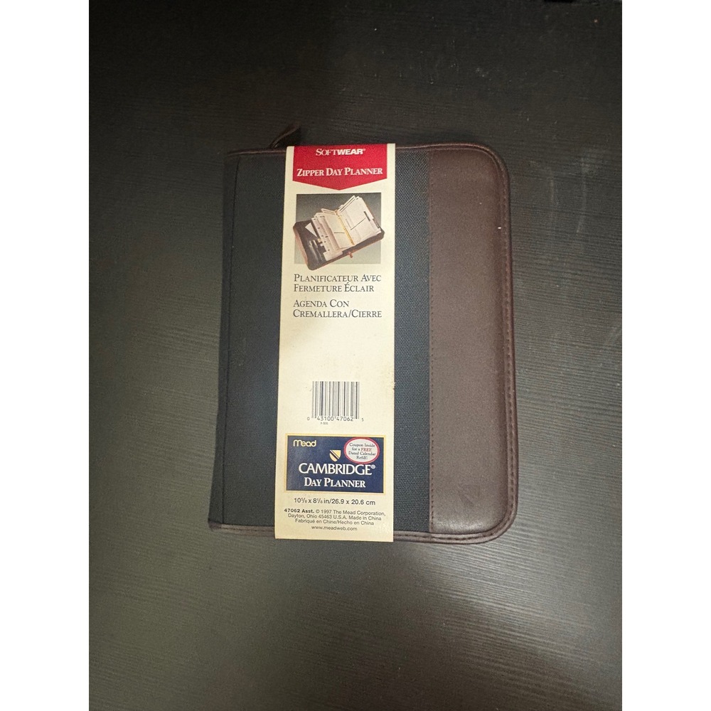 Vintage mead Cambridge day planner brown leather